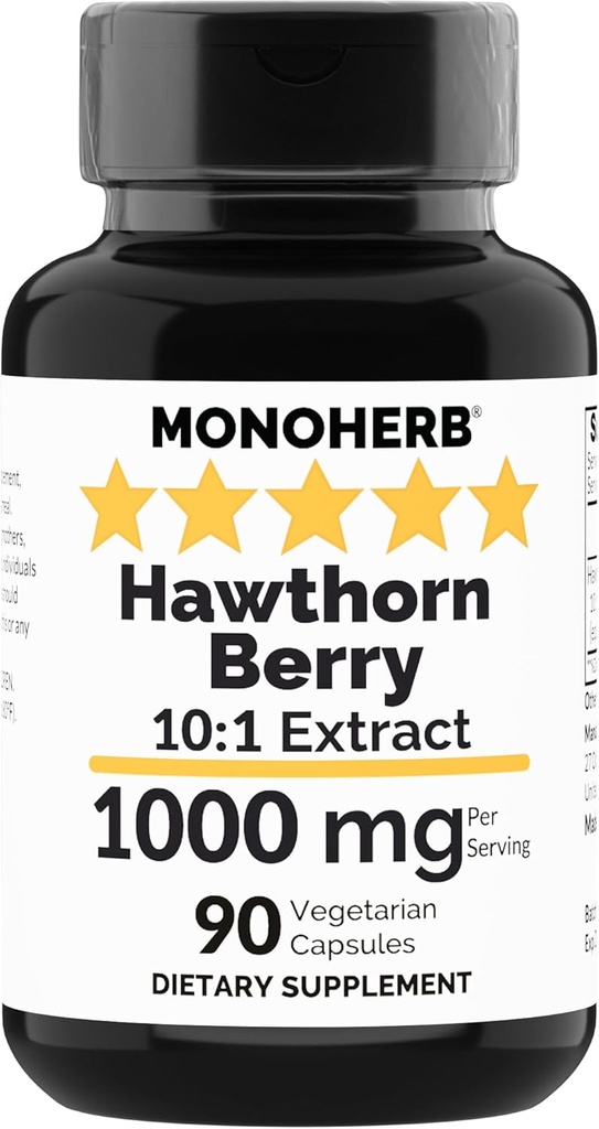 MONOHERB Hawthorn Berry Extract 1000 mg - 90 Vegetariánských kapslí