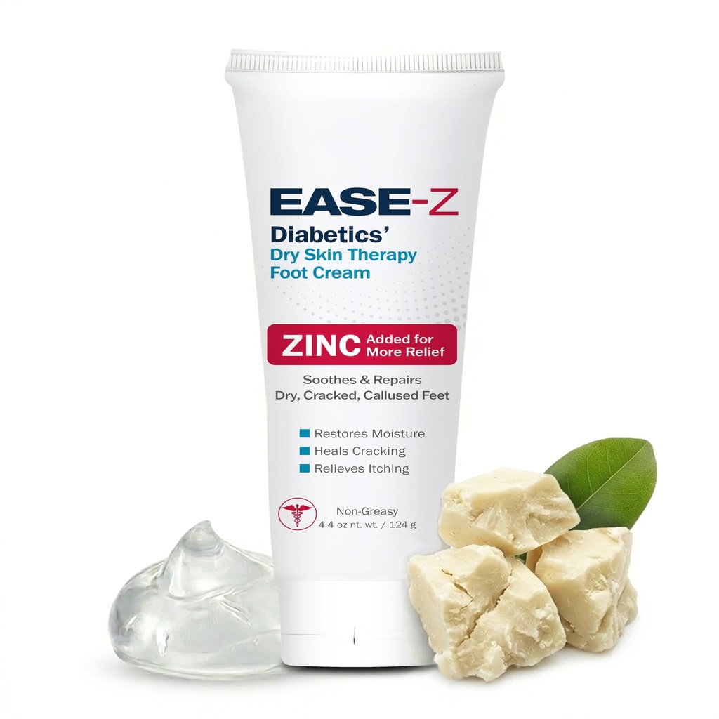 Diabetická pěna. Klinicky osvědčené přísady a ZINC Relieve Dry, Prasklé, Called Nohy a ruce. Zklidňuje bolest a pálení. Shea Máslo hydratuje. Fasthering, Long- lasting. 4,4 oz.