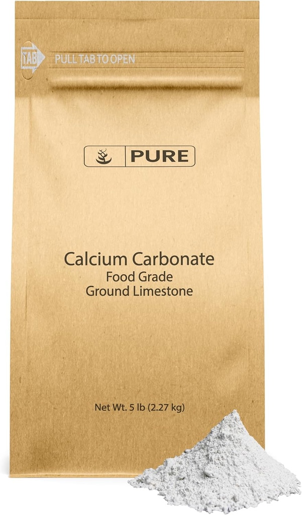 Čisté původní ingredience uhličitan vápenatý (5 lb) Dietní dodatek, Konzervační potraviny, kyselý neutralizátor