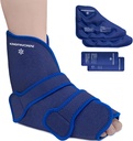 KingPavonini Ankle Foot Ice Pack Wrap for Spreed Ankle and Surgery Recovery, opakovaně použitelné gelové ledové balíčky pro zranění nohou, Plantar Fasciitis, Achilles Tendonitis, Hot / Cold Therapy (1 Wrap + 4 Gel Packs)