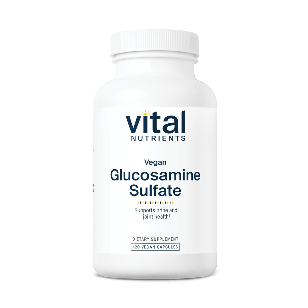 Vital Nutrients Vegan Glucosamine Sulfát 750mg FLAVI124; Zdravá chrupavka, mobilita, a společná podpora doplněk FLAVI124; Zeleninový zdroj Glucosamine FLAVI124; Gluten, Dairy, Soy Free FLAVI124; Non- GMO FLAVI124; 60 Kapsle