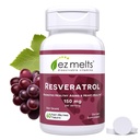 EZ Melts Rozpustný Resveratrol Dodatek 150 mg, Sugar- Free, 1-Month Supply - 1 balení