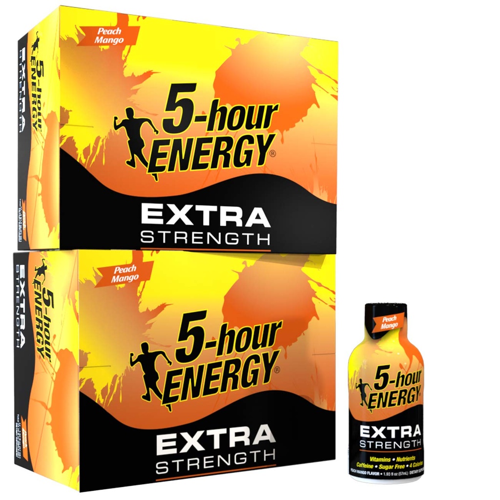5h Energy Shot, Extra Peach Mango, 1.93 Ounce, 24 Počet