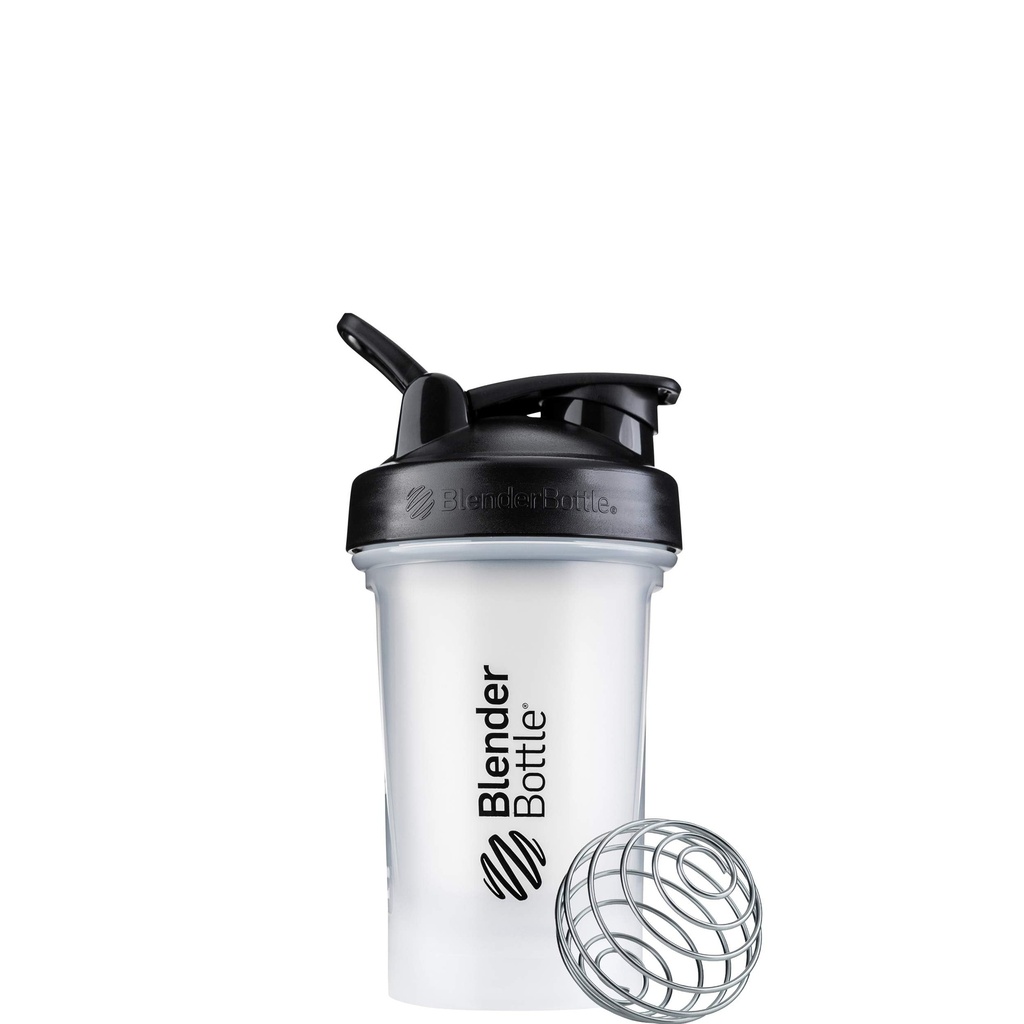 BlenderBottle Classic V2 Shaker Bottle Perfect for Protein Shakes and Pre Workout, 20-Ounce, Clear / Black