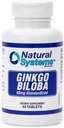 Ginkgo Biloba 60 mg podle Natural Systems 60 Tablet - Gingko Biloba Powder Brain Supplement - Ginkgo Biloba Koncentrační doplňky - Paměťové vitamíny pro muže a ženy - Zvýšení energetické doplňky