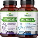 Zazzee Myo-Inositol Kapsle a USDA Organic Vitex Kapsle, Vegan, Non- GMO a All- Natural