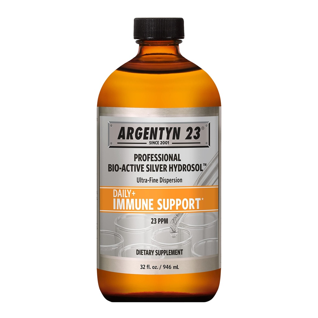 Argentyn 23 Profesionální imunitní podpora - koloidní stříbro, bio-aktivní stříbrný hydrosol, 23 ppm, tekutý twist top, 32 Fl Oz (946 ml)