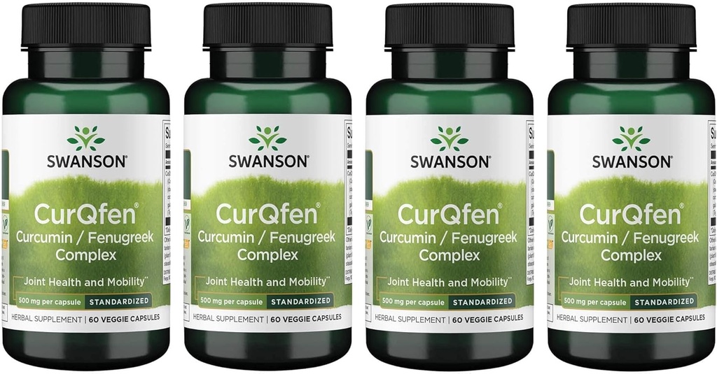 Swanson Controlled Release Curqfen Curcumin / Fenugreek Complex 60 Veg Kapsle (4 balení)