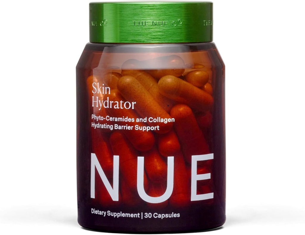 Nue Co. Kůže HYDRATOR dodatek, Obsahuje hydrolyzovaný kolagen, aloe a hyaluronic kyselina, gluten zdarma, 30 kapslí
