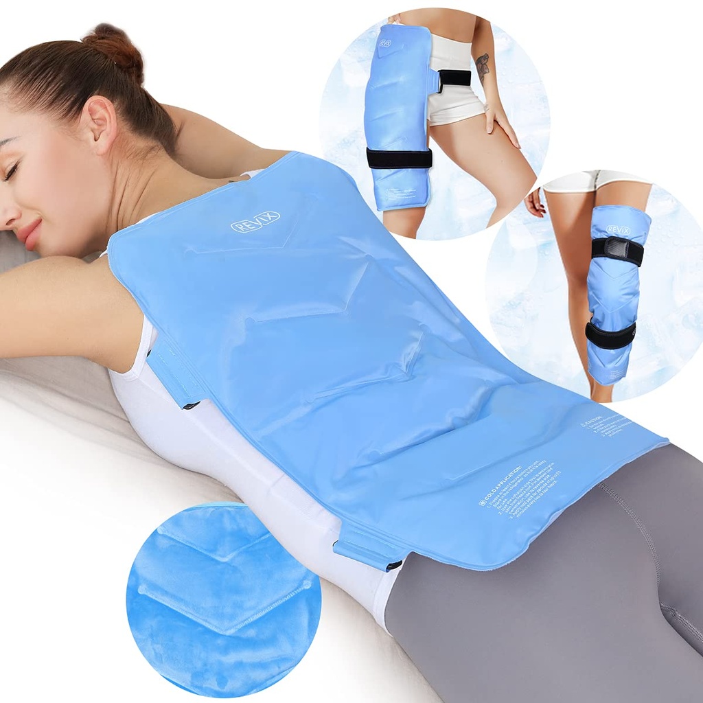 REVIX XXL Full Back Ice Pack Wrap, Reuse Gel Cold Compress for Upper and Lower Back, Long-Lasting Flexible Ice Pack for Muscle Fatigue, Soelth, and Post- Workout Recovery