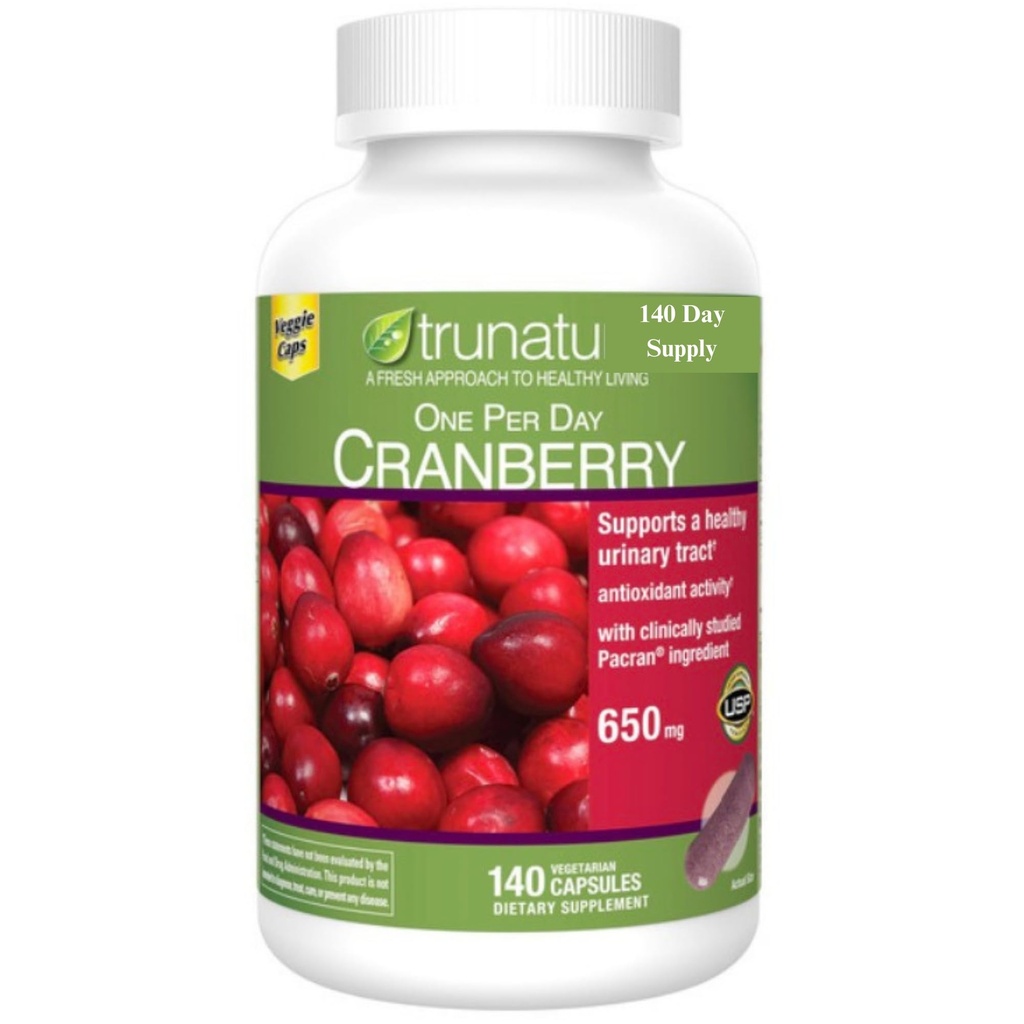 Cranberry 650 mg kompatibilní s přírodou, 140 Vegetariánských kapslí, 140 denní dodávka