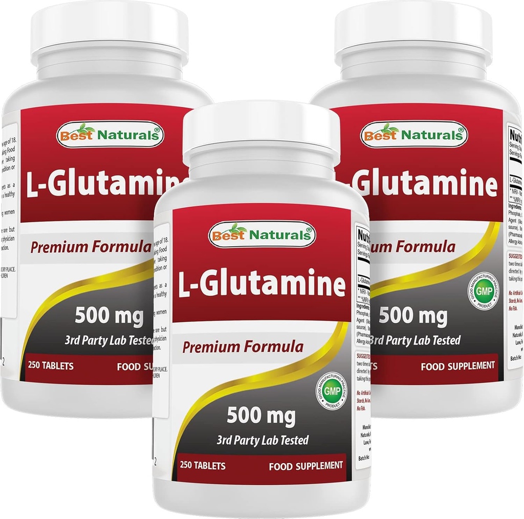 Nejlepší Naturals L- glutamin 500 mg, 250 tablet (250 kusů)