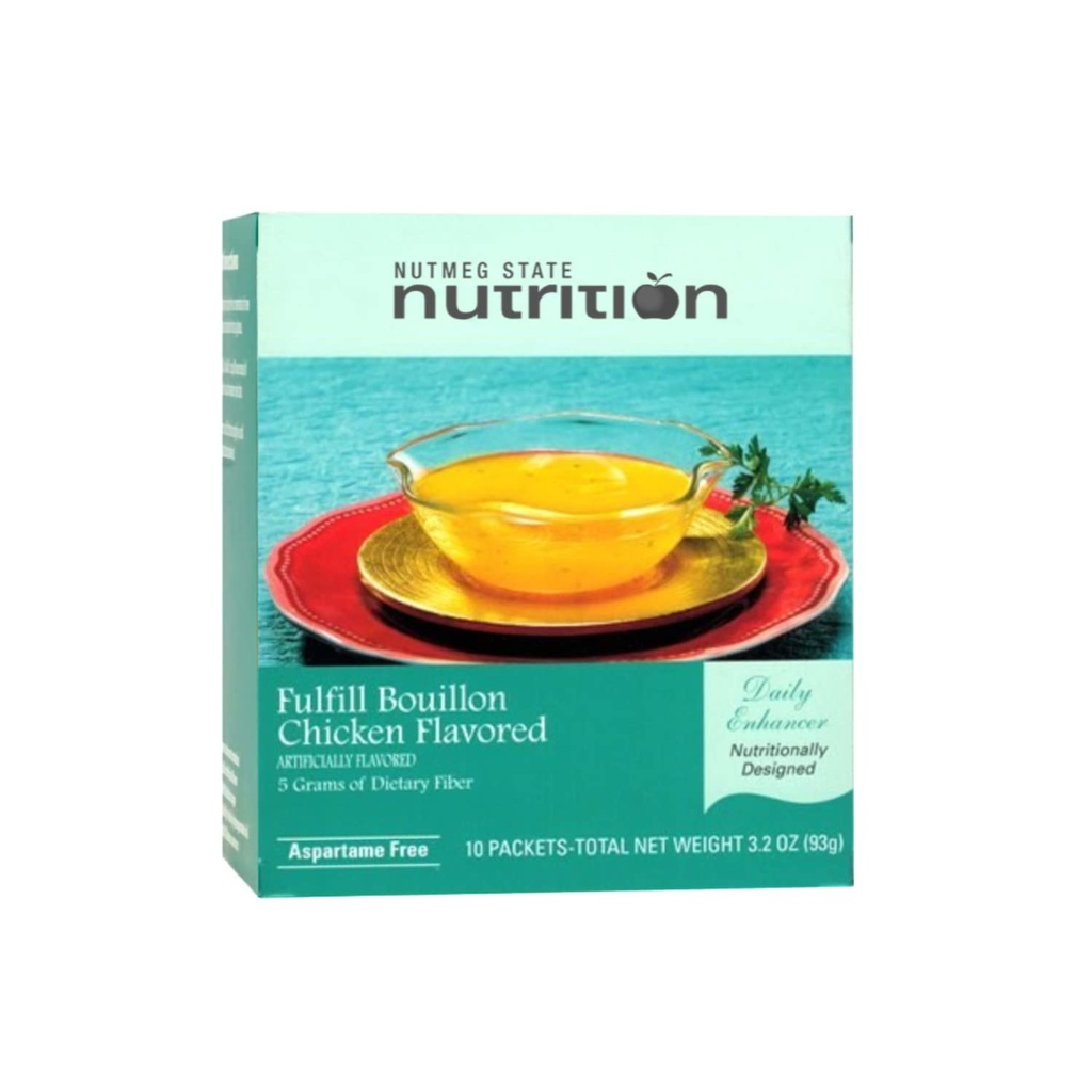 Numeg State Nutrition - Fulfill High Fiber Polévka Mix, Nízká kalorie, Fat Free, přirozeně ochucené, Ideální protein kompatibilní, Aspartam Free, 10 Servings Per Box (Kuřecí Bouillon)