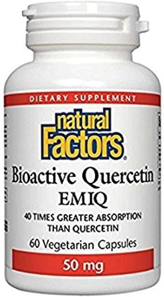 Přírodní faktory Bioactive Quercetin EMIQ 50mg, 60 Vegetariánských kapslí