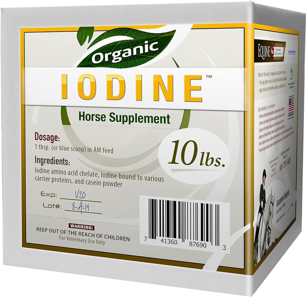 Organický jód 10 lbs. - Nutriční dodatek pro koně, zvířata - w / 18 Amino Acids