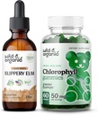 Wild & Organic Slippery Elm Tincture 2 fl oz & Chlorofyl Gummies 60 Chews