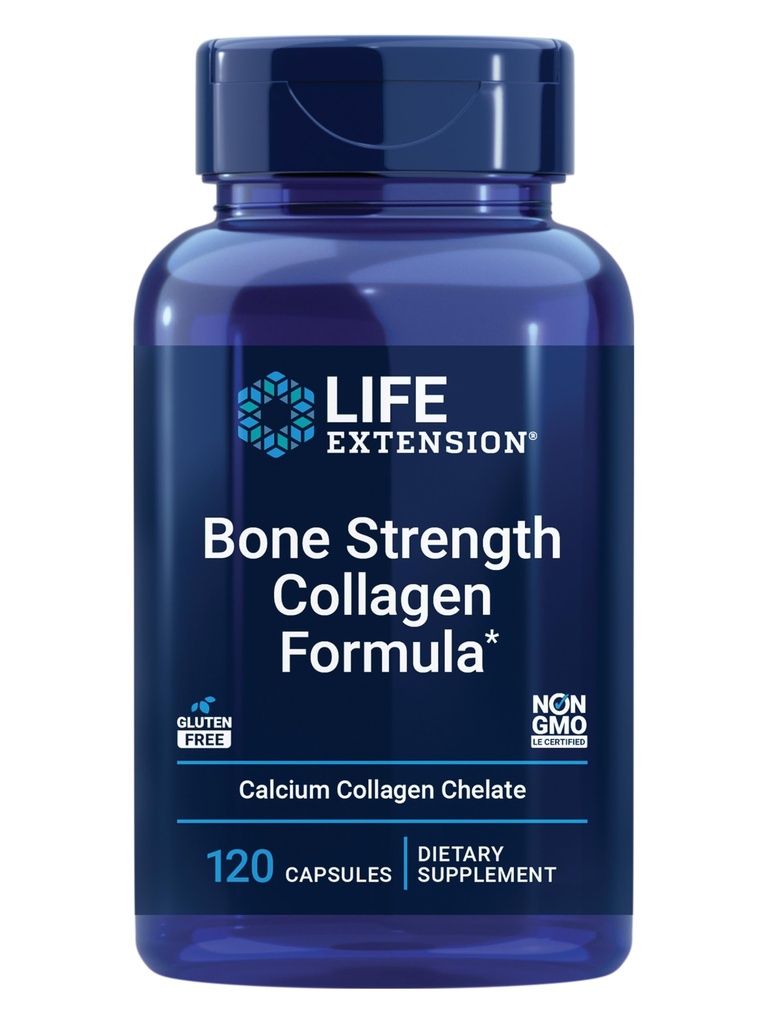 Life Extension Bone Strength Kolagen Formule, vápník kolagen chelát, vápník fruktoboritan, Vitamin D3, Magnesium Citrát, Křemík, Boron, Gluten- free, Non- GMO, 120 Kapsle