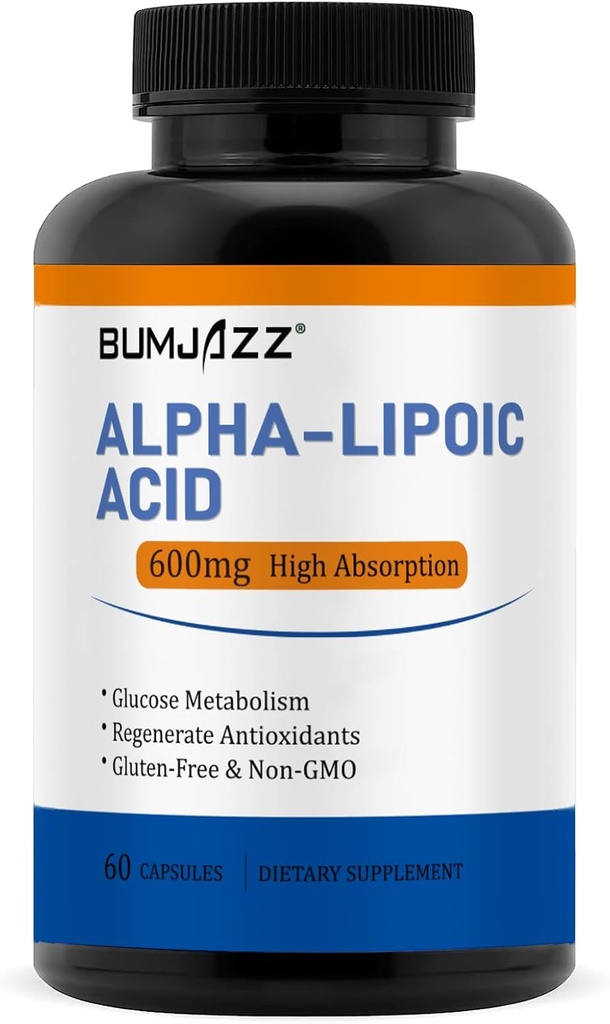 Alpha Lipoic Acid 600mg, Pomáhá podporovat glukózový metabolismus a regenerační antioxidanty Non- GMO - gluten Free - Soy Free - 60 Počet