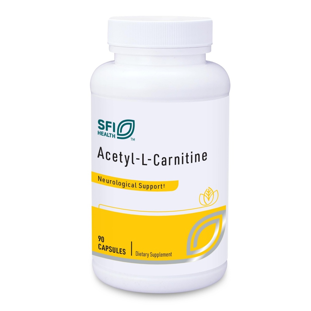 Klaire Labs SFI Health Acetyl- L- Carnitin 500 mg - Hypoalergenní Acetyl L- Carnitin dodatek - Podpory Cognitive Health, Energy Production & Brain Support (90 Kapsle)
