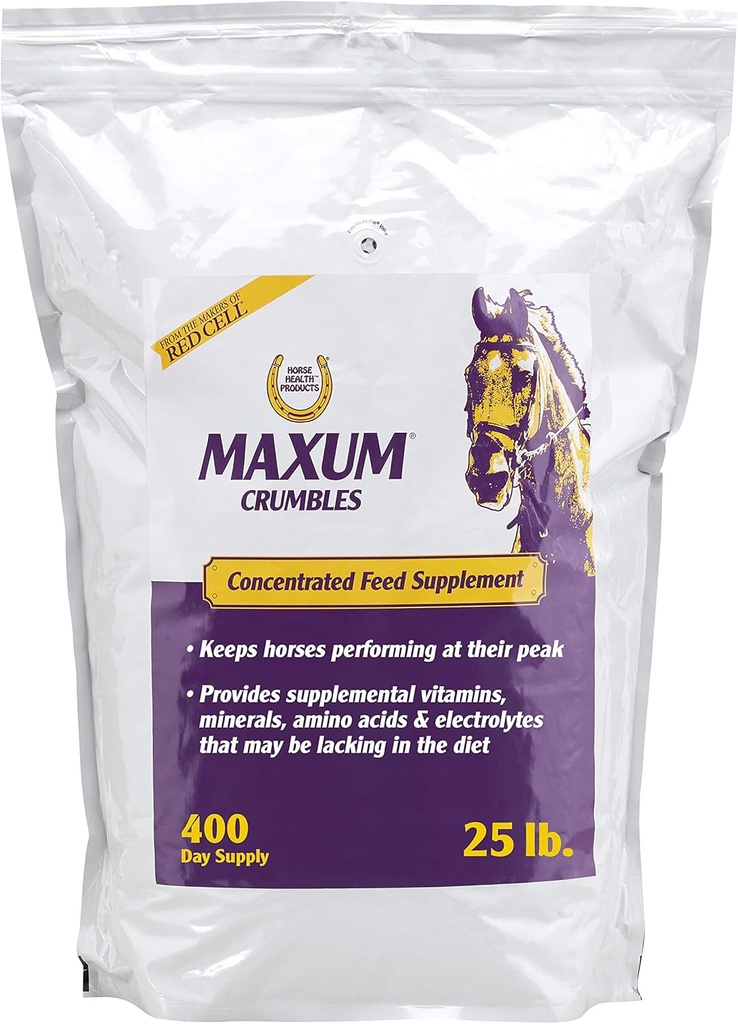 Horse Health Maxum Crumbles Koncentrovaný doplněk krmiva pro koně, poskytuje široký rozsah výhodných živin pro dnešní koně atlet 25 liber