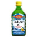 Carlson - Cod Jaterní olej, 1100 mg Omega-3s, dodatek k tekutému rybímu oleji, Wild- Casted Norsky Arctic, Udržitelně sourced Nordic Liquid, Lemon, 250 ml