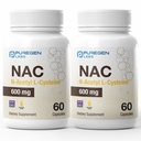 Puregen Labs N- Acetyl- L- cystein (NAC) 600mg, podporuje imunitní, respirační, jaterní zdraví, NAC 600 mg, Potenciální antioxidant Support, Free- radikály, Snadno absorbovatelné - Celkem 120 Veggie Kapsle