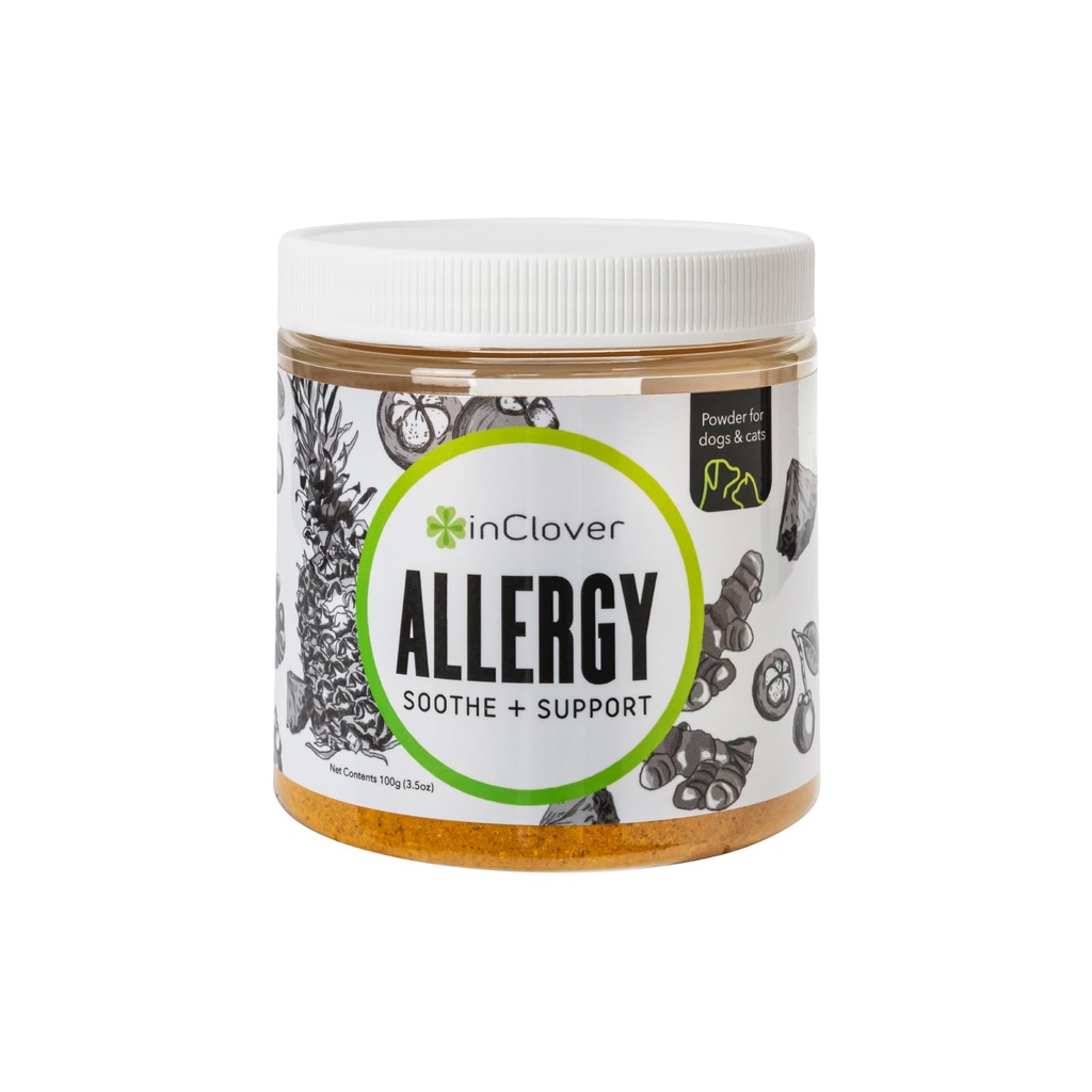 V Clover Natural Dog Alergie Relief Dodatek s kurkuma - Biologický Treat Supplement pro psy se sezónní alergie, Mangosteen pomáhá udržet histaminové úrovně