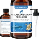Wild Aljašský losos olej pro koně, Itch Relief, Fish Oil Omega 3 EPA + DHA mastné kyseliny, kůže & coat dodatek pro koně, podpora společné funkce, imunitní & srdce zdraví