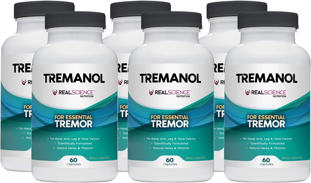 Tremanol - Balení 6 - Přírodní pomoc pro esenciální tremor - poskytuje úlevu pro třesoucí se ruce, paže, nohy, a hlasové tremors