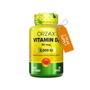 ORZAX Vitamin D3 2000 iu (50 mcg) - Non- GMO, gluten zdarma, bez cukru, mléčné výrobky zdarma - 1 rok dodávky pro silné svalové funkce a imunitní podporu - Mood dodatek pro wellness (360 Softgel)