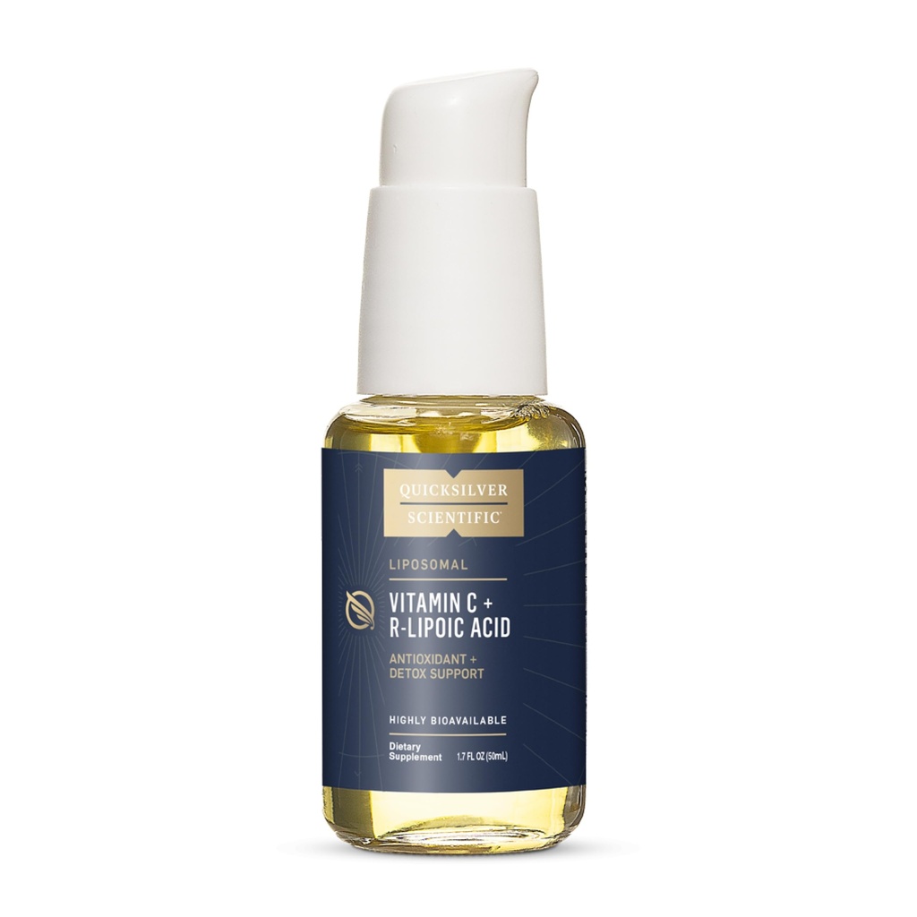 Quicksilver Scientific Vitamin C + R Kyselina lipoová - Liposomální vitamín C s RLA - Antioxidant, Detox & Imunitation Supplement - s nadstandardní absorpcí (50 ml)