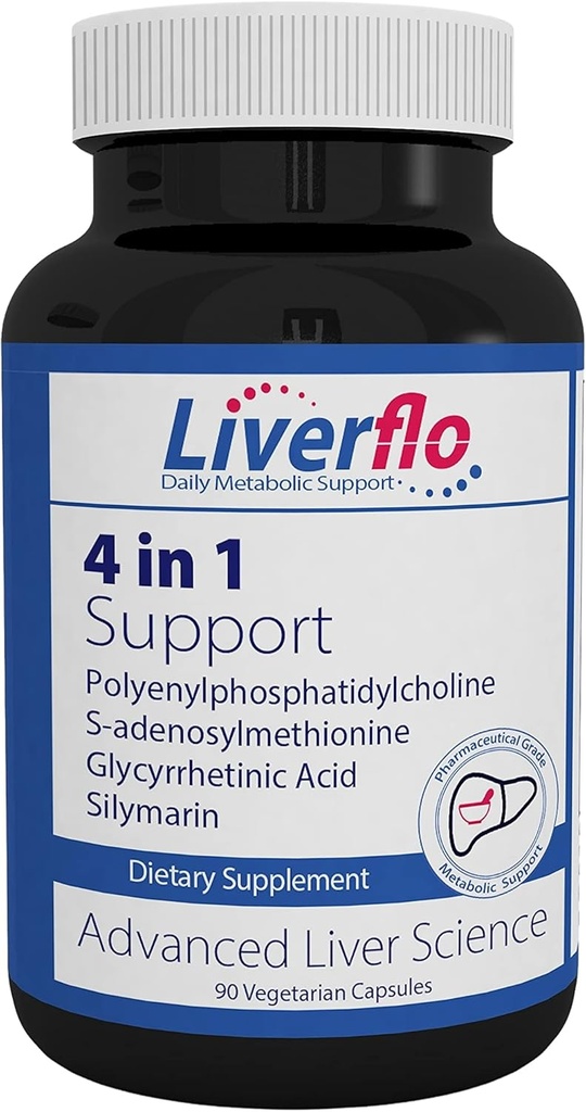 Nutrasální Flo Podpora jater PPC Polyenylfosfatidylecholin S- adesnosylmethionin Glycyrrhetinová kyselina Silymarin dodatek Vegetariánské kapsle