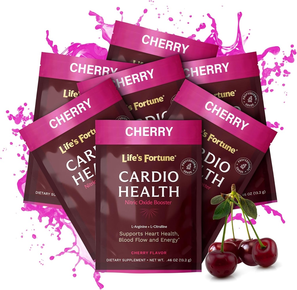 Life 's Fortune L Arginine L Citrulline Supplement Powder - High potency Nitric Oxide Supplement Booster with Natural Cherry Flavor (7 Služeb (balení po 1), Cherry)