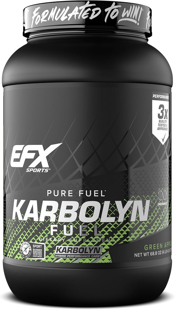 EFX Sports Karbolyn Palivo 124; Fast- Absorbující karbohydrát prášek 124; Carb zatížení, Trvalá energie, Rychlé zotavení 124; Stimulant zdarma 124; 35 Doručování (Zelené jablko)