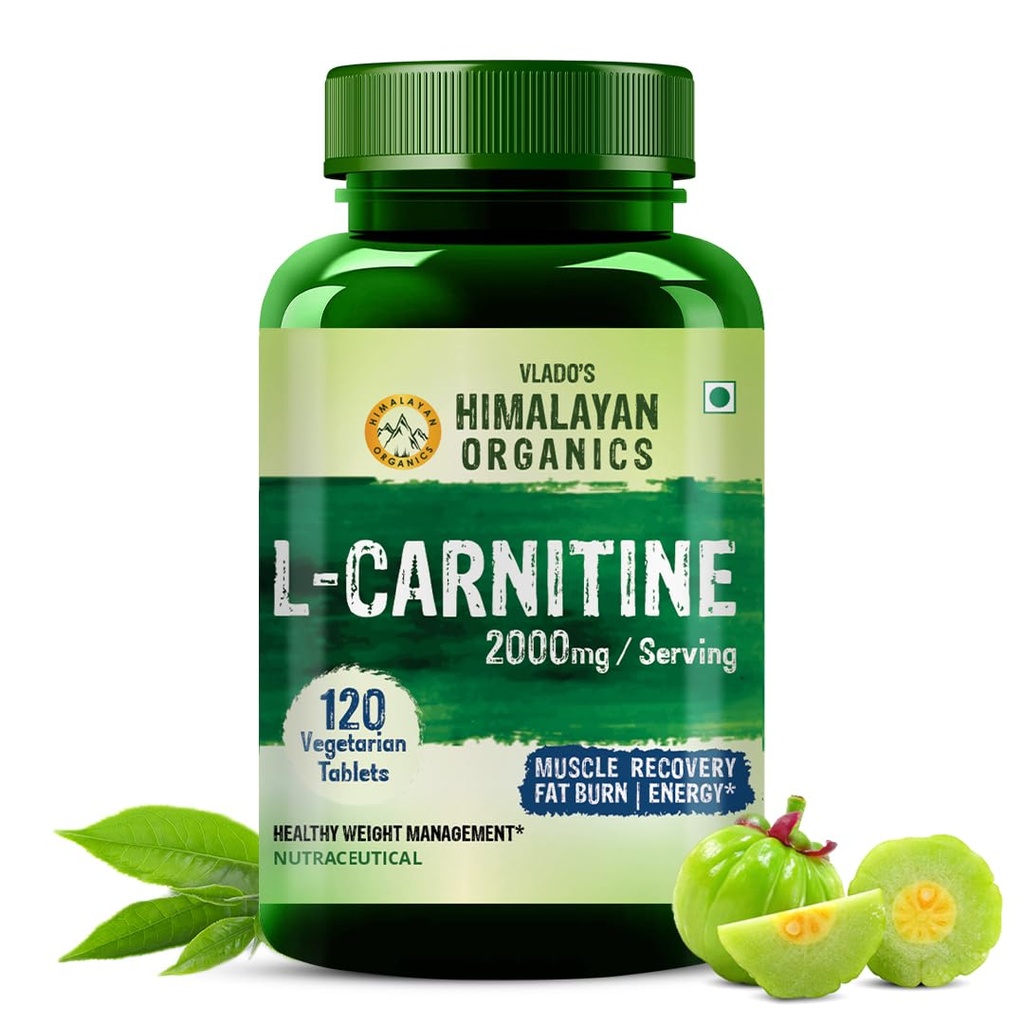 Himalájské organizace L- karnitin L- tartarát se zeleným Tea Extract 2000 Mg Sb. 124; Zdravé řízení hmotnosti 124; Podporuje svalové zotavení, zvýšení energie, vytrvalost a spalovací tuk -120 Vegetariánské tablety