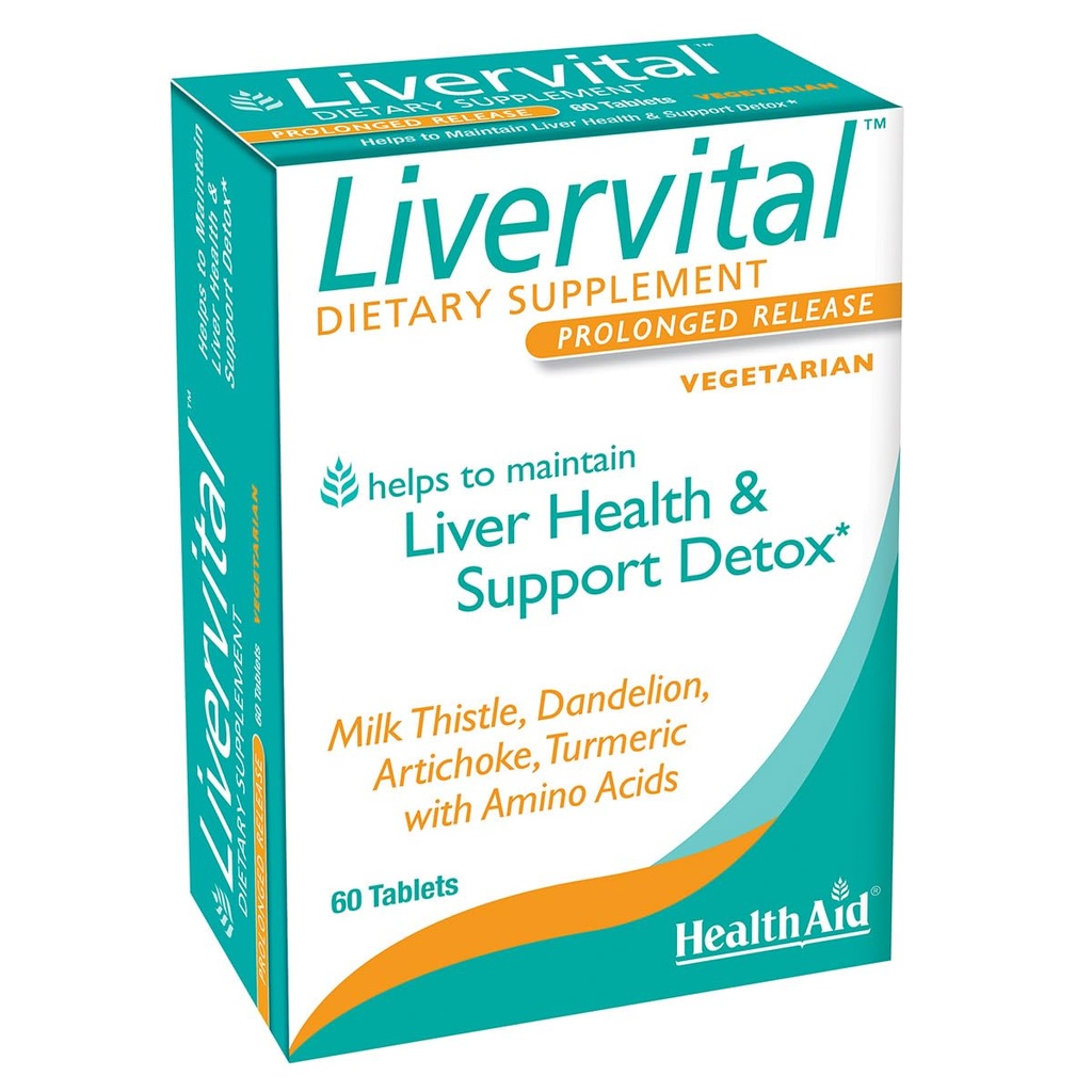 HealthAid AppenVital - Once- Daily Bylinná podpora jater s mléčným thistle, Pampeliška, Turmeric & Artichock Plus Methionin, Cholin & Inositol PH124; Vegetarian, 60 Tablet