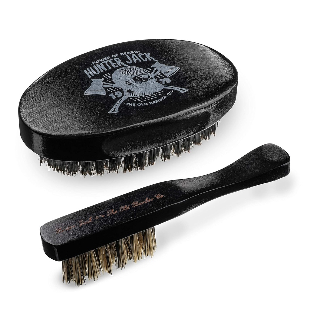Beard kartáč pro muže - Přírodní kanec Bristle Beard kartáč Kit - Bustache kartáč pro muže - Premium Grooming Set od Hunter Jack