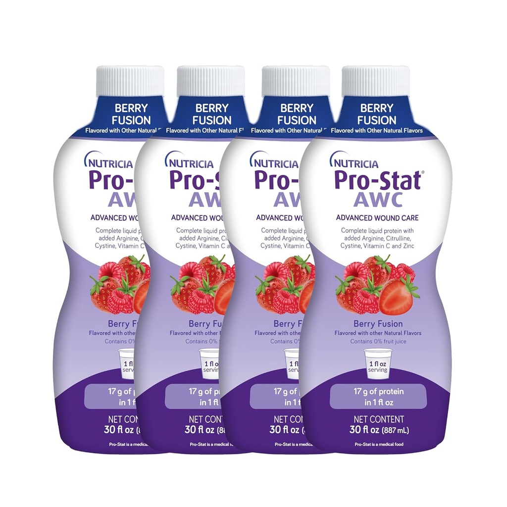 Pro- Stat Advanced Wound Care (AWC), Koncentrovaný tekutý protein Medical Food - Berry Fusion Flavor, 30 Fl Oz láhev (Případ 4)