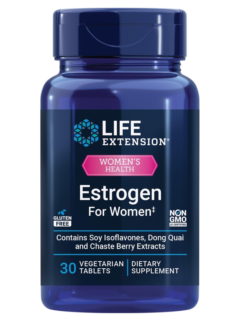 Life Extract Estrogen pro ženy, Pomáhá zmírnit horké záblesky a noční poty, Soy isoflavones, Norsko Spruce Extract, chasteberry, Hormone- Free, gluten Free, Non- GMO, Vegetarian, 30 Tablet