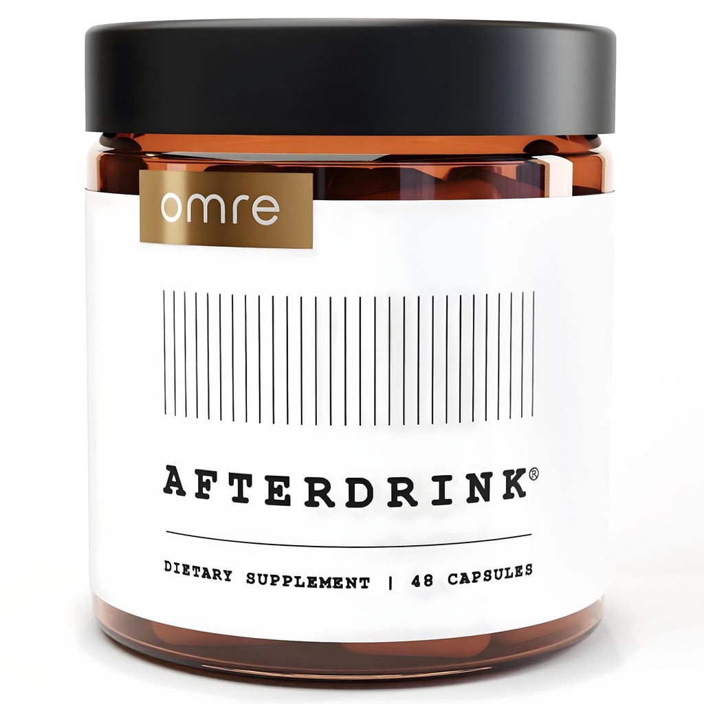 omre Afterdrink Obnovit pilulky s mléčným bodlákem, DHM, Vitamin B, Zázvor & Bylinné Extrakty - Pre & Post dodatek k pití s podporou jater pro lepší rána - Vyrobeno v USA (48 Caps)