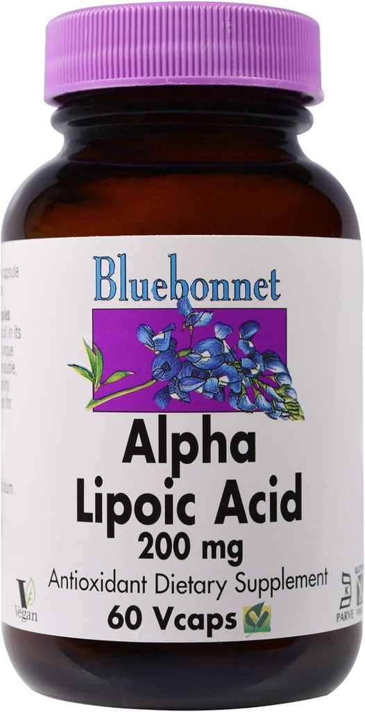Bluebonnet Nutrition, Alpha Lipoic Acid 200mg, 60 Veggie Kapsle