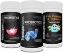Inteligentní laboratoře 3- in-1 Probiotika s Prebiotickým pouzdrem pro celou rodinu: Děti + Dospělí 50 miliard CFU + ženské probiotika, není potřeba žádné provzdušňování, 2 měsíce dodávky za láhev