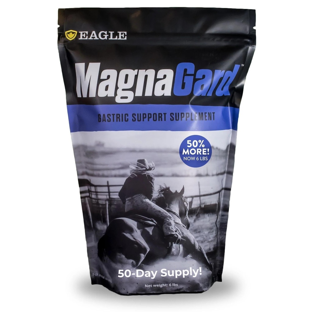 Gastric Support Supplement for Horses | Relieves Ulcers, Calming Supplement, Magnesium & Other Vital Minerals | Powder, 6 Pound Bag, 45-Day Supply | by Eagle Equine