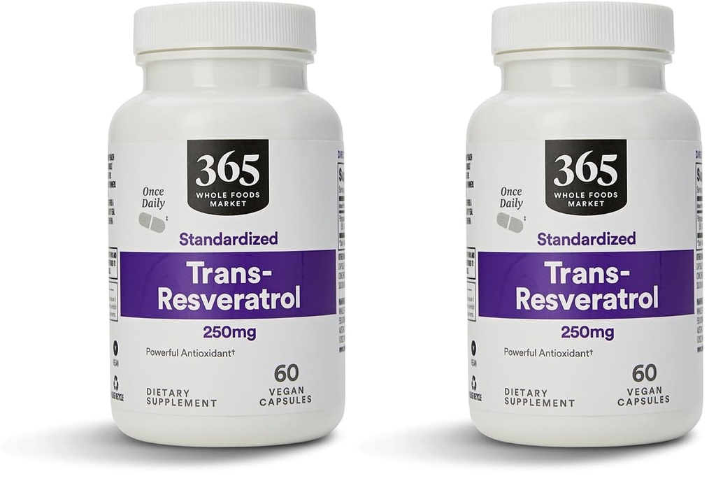 All Foods Market, Transresveratrol 250Mg, 60 Vegg Kapsle (Balení po 2)