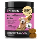 Senior Dog Multivitamin - Essential Dog Vitamíny a doplňky - Glucosamine, Probiotika, Omega Fish Oil pro psy Zdraví & Heart- Dogs Vitamíny Zdravotní zásoby (Duck 90 ct)