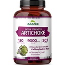 Zazzee Extra Strength Artichice 20: 1 Extrakt, 9000 mg Síla, 5% Caffeoylchinic Acid, 150 Vegan Kapsle, 5 Měsíční Dodávka, Koncentrovaný a standardizovaný 20X Extract, Non- GMO a All- Natural