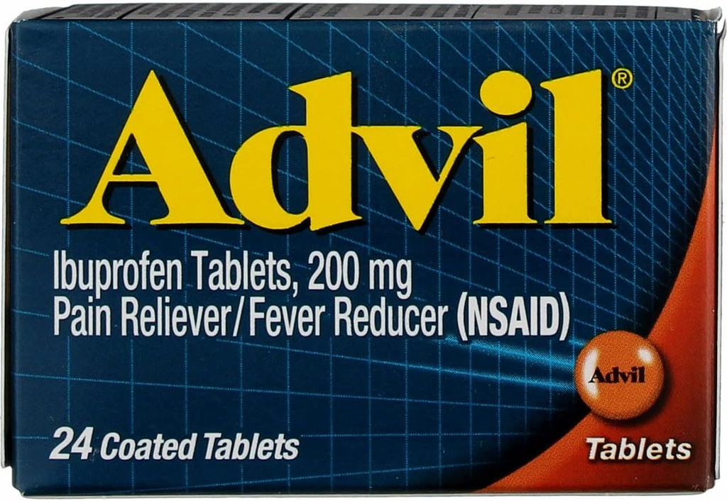 Advil Ibuprofen Pain Reliever / Horečka Reducer, 200 mg potahované tablety - 24 ct, balení po 2 ks