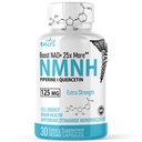 Příroda 's Fusions NMNH (NMN dodatek Alternative) (Dihydronicotinamid Mononukleotid) 125mg - 25 krát účinnější než NR & NAD + - Zvýšení NAD + až o 10 krát - 30 Počet (30 Služeb)