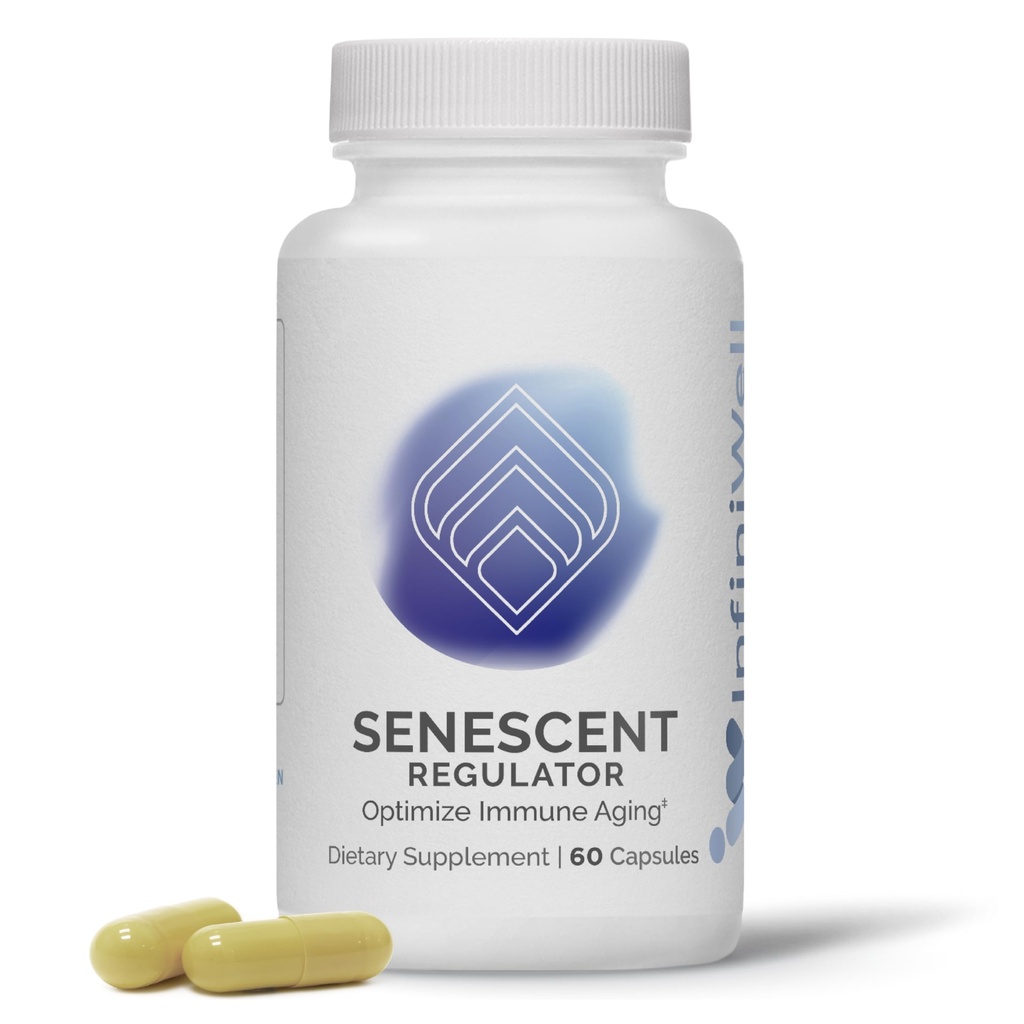 InfiniWell Senescent Regulátor - Turmerický kurkumin dodatek s Resveratrol & Pterostilben - Podpora Metabolické zdraví a podporovat zdravé, mladistvé buněčné funkce (60 Kapsle)
