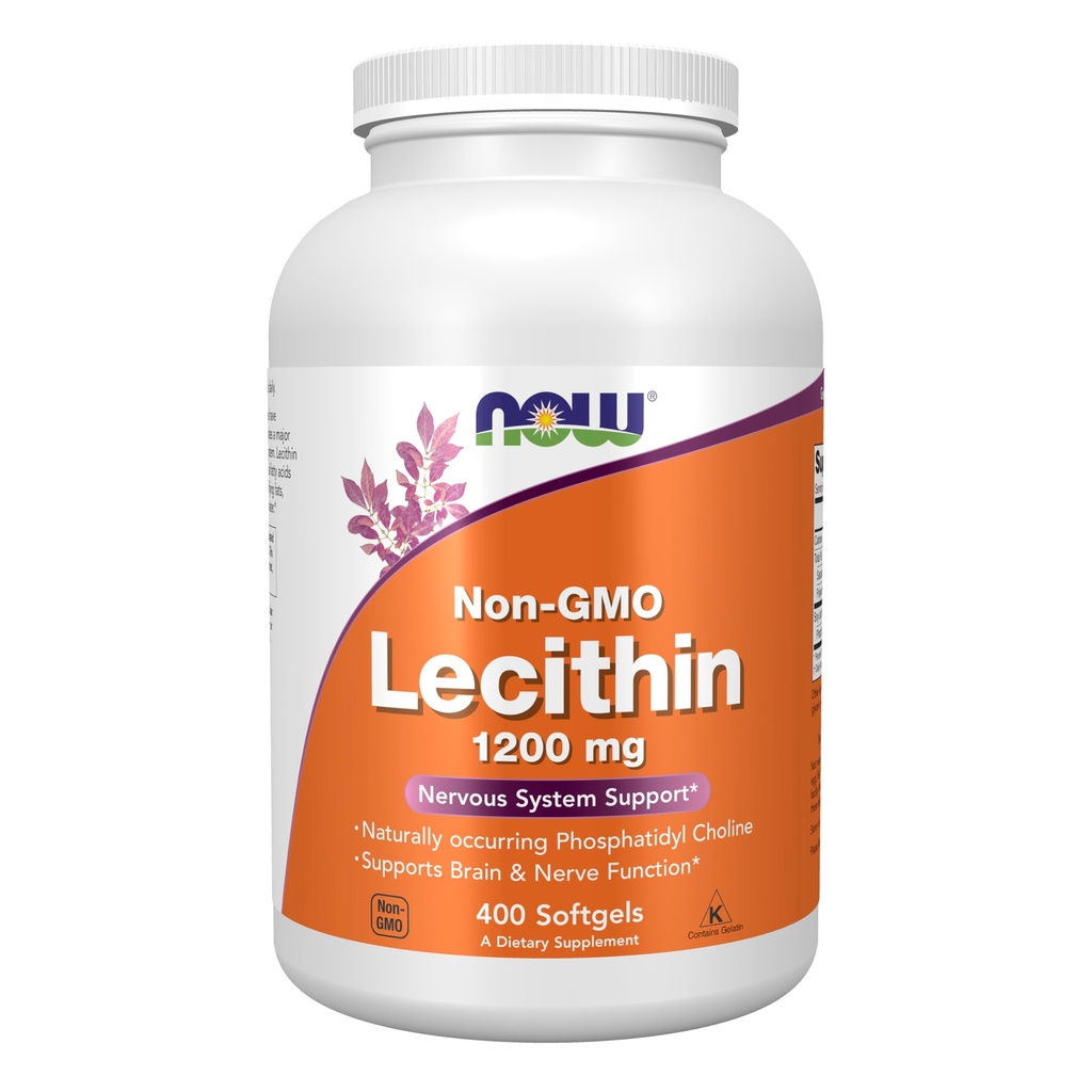 Nyní Potraviny Doplňky, Lecitin 1200 mg s přirozeně se vyskytující fosfatidyl Cholin, 400 Softgels